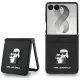 Karl Lagerfeld - Saffiano Karl&Choupette Metal Pin (KLHCZF8SAPKCNPK) - Samsung Galaxy Z Flip8 - Black