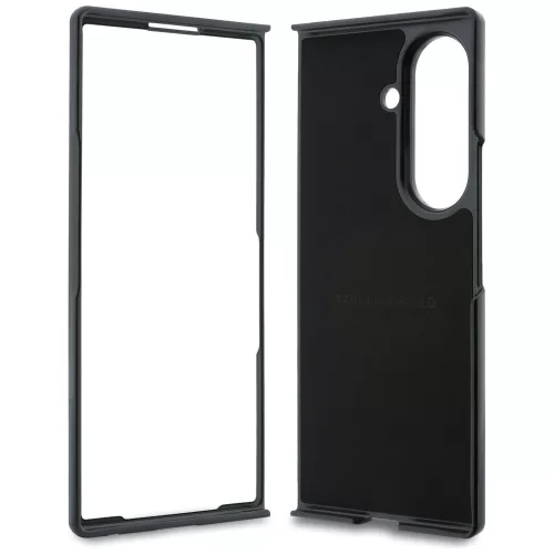 Karl Lagerfeld - Hardcase Leather Karl&Chaoupette Head Pin (KLHMZFD8PSMLRKCK) - Samsung Galaxy Z Fold8 Ultra - Black