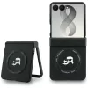 Karl Lagerfeld - Hardcase Leather Karl&Chaoupette Head Pin (KLHMZF8PSMLRKCK) - Samsung Galaxy Z Flip8 - Black
