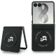 Karl Lagerfeld - Hardcase Leather Karl&Chaoupette Head Pin (KLHMZF8PSMLRKCK) - Samsung Galaxy Z Flip8 - Black