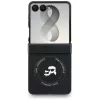 Karl Lagerfeld - Hardcase Leather Karl&Chaoupette Head Pin (KLHMZF8PSMLRKCK) - Samsung Galaxy Z Flip8 - Black