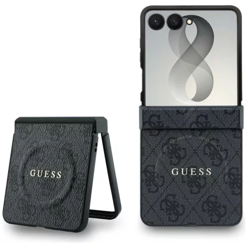 Guess - 4G Leather Classic MagSafe (GUHMZF8P4MSEGCK) - Samsung Galaxy Z Flip8 - Black