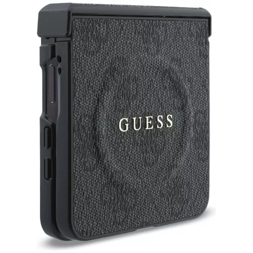 Guess - 4G Leather Classic MagSafe (GUHMZF8P4MSEGCK) - Samsung Galaxy Z Flip8 - Black