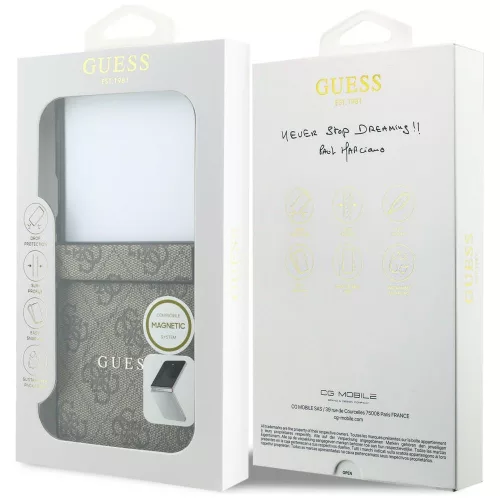 Guess - 4G Leather Classic MagSafe (GUHMZF8P4MSEGCW) - Samsung Galaxy Z Flip8 - Brown