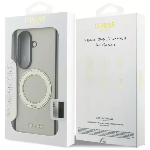 Guess - Ring Stand Grained Classic Logo MagSafe (GUHMZFD86PSGRSCLE) - Samsung Galaxy Z Fold8 Ultra - Beige