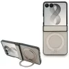 Guess - Ring Stand Grained Classic Logo MagSafe (GUHMZF86PSGRSCLE) - Samsung Galaxy Z Flip8 - Beige