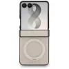 Guess - Ring Stand Grained Classic Logo MagSafe (GUHMZF86PSGRSCLE) - Samsung Galaxy Z Flip8 - Beige