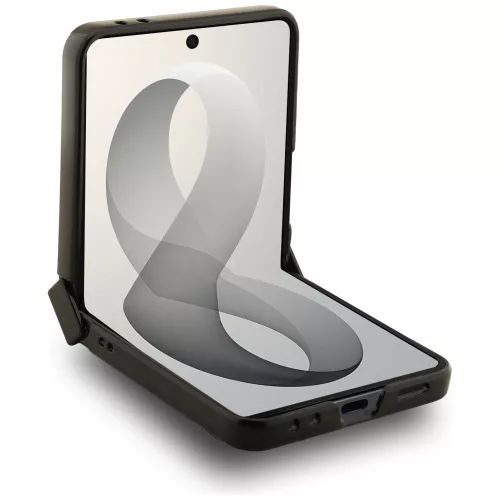Guess - Ring Stand Grained Classic Logo MagSafe (GUHMZF86PSGRSCLE) - Samsung Galaxy Z Flip8 - Beige