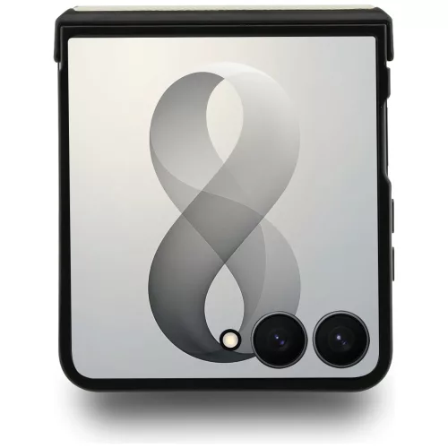 Guess - Ring Stand Grained Classic Logo MagSafe (GUHMZF86PSGRSCLE) - Samsung Galaxy Z Flip8 - Beige