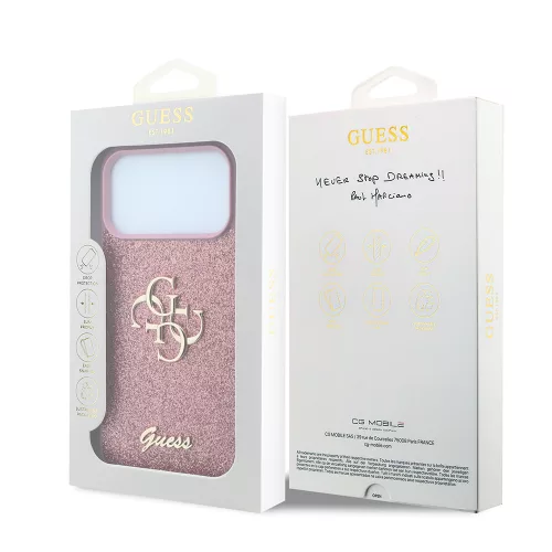 Guess - Fixed Glitter Big 4G (GUHCP18LHG4SGP)- iPhone 18 Pro / iPhone 17 Pro - Pink
