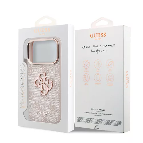 Guess - Hardcase 4G Big Resin Logo (GUHCP18L6P4SRMLP) - iPhone 18 Pro / iPhone 17 Pro - Pink