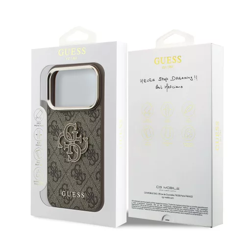Guess - Hardcase 4G Big Resin Logo (GUHCP18L6P4SRMLW) - iPhone 18 Pro / iPhone 17 Pro - Brown