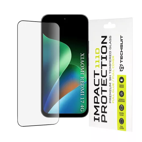 Techsuit - 111D Full Cover / Full Glue Glass - Xiaomi Redmi 17 4G / Redmi 17 5G - Black