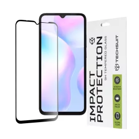   Techsuit - 111D Full Cover / Full Glue üvegfólia - Xiaomi Redmi 9/9A/9AT/9C/9C NFC/10A/A1/A1+/A2/A2+ - Fekete széllel