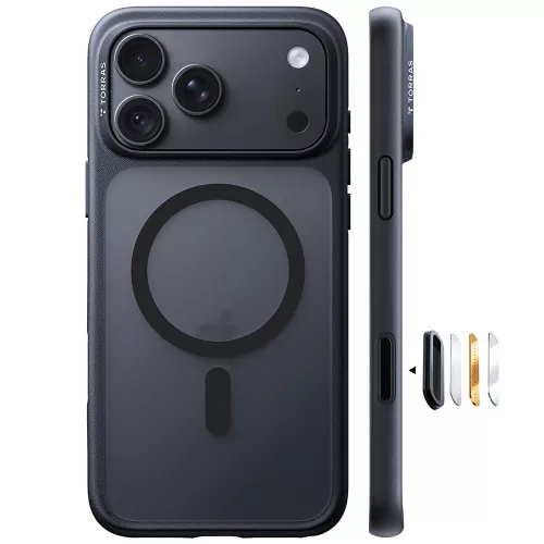 Torras - Guardian Magnetic Series - iPhone 18 Pro Max / iPhone 17 Pro Max - Black