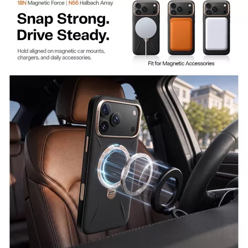 Torras - QPRO Leather Series - iPhone 18 Pro Max / iPhone 17 Pro Max - Black