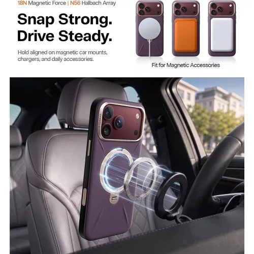 Torras - QPRO Leather Series - iPhone 18 Pro Max / iPhone 17 Pro Max - Purple