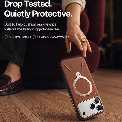 Torras - QPRO Leather Series - iPhone 18 Pro / iPhone 17 Pro - Brown