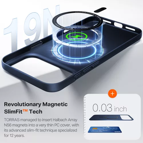 Torras - OriginFit-Mag Series - iPhone 18 Pro Max / iPhone 17 Pro Max - Deep Blue