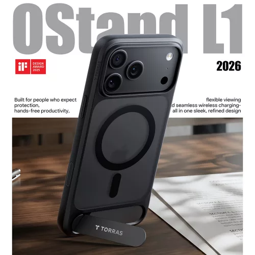 Torras - Ostand L1 Guardian - iPhone 18 Pro Max / iPhone 17 Pro Max - Black