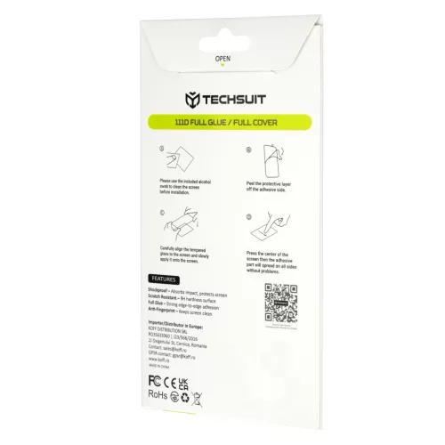 Techsuit - 111D Full Cover / Full Glue Glass - Xiaomi Poco F9 Pro - Black