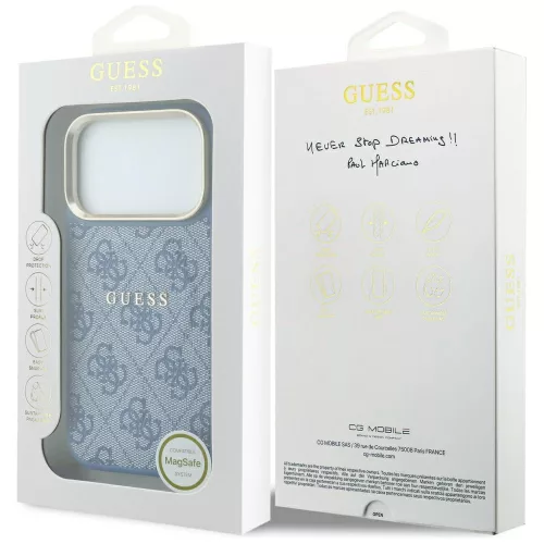 Guess - 4G Embossed Classic MagSafe (GUHMP18XP4MSEGCB) - iPhone 18 Pro Max / iPhone 17 Pro Max - Blue