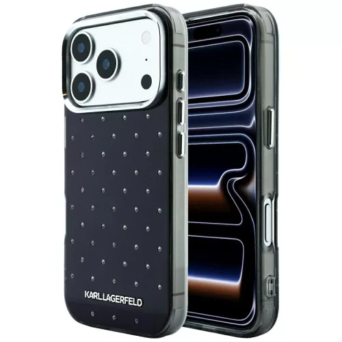Karl Lagerfeld - IML Rhinestones and Electroplated Logo (KLHCP18X6HCRDKLK) - iPhone 18 Pro Max / iPhone 17 Pro Max - Black