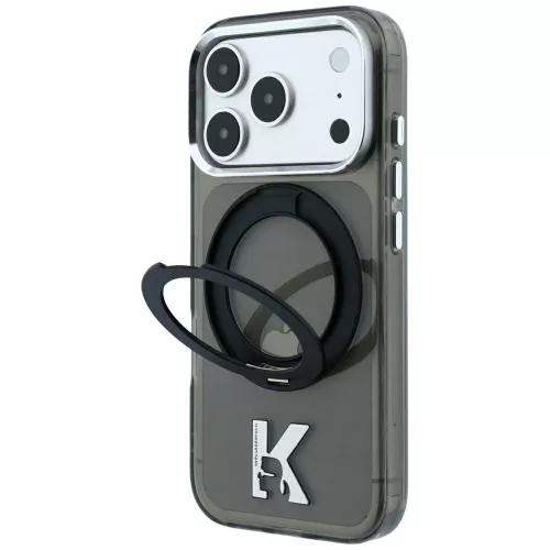 Karl Lagerfeld - HC IML Ring Stand MagSafe Kameo Metal (KLHMP18X6HRSMKMK) - iPhone 18 Pro Max / iPhone 17 Pro Max - Black