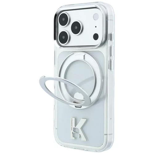 Karl Lagerfeld - Hardcase IML Ring Stand MagSafe Kameo Metal (KLHMP18L6HRSMKMH) - iPhone 18 Pro / iPhone 17 Pro - Transparent