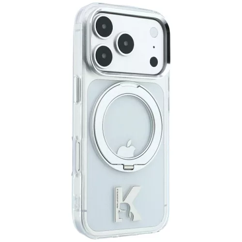Karl Lagerfeld - Hardcase IML Ring Stand MagSafe Kameo Metal (KLHMP18L6HRSMKMH) - iPhone 18 Pro / iPhone 17 Pro - Transparent