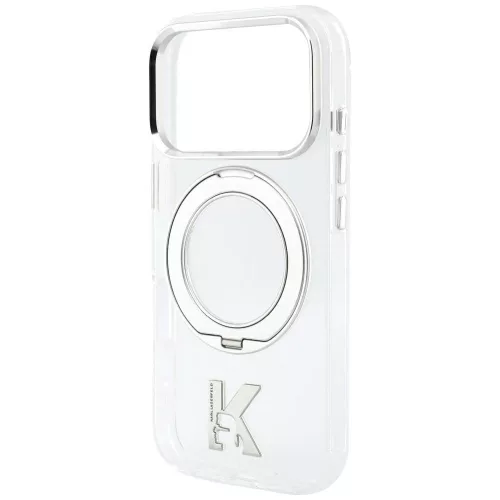 Karl Lagerfeld - Hardcase IML Ring Stand MagSafe Kameo Metal (KLHMP18L6HRSMKMH) - iPhone 18 Pro / iPhone 17 Pro - Transparent