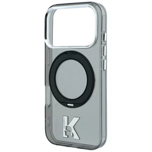 Karl Lagerfeld - Hardcase IML Ring Stand MagSafe Kameo Metal (KLHMP18L6HRSMKMK) - iPhone 18 Pro / iPhone 17 Pro - Black