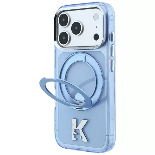Karl Lagerfeld - Hardcase IML Ring Stand MagSafe Kameo Metal (KLHMP18L6HRSMKMB) - iPhone 18 Pro / iPhone 17 Pro - Blue