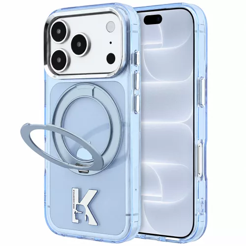 Karl Lagerfeld - Hardcase IML Ring Stand MagSafe Kameo Metal (KLHMP18L6HRSMKMB) - iPhone 18 Pro / iPhone 17 Pro - Blue