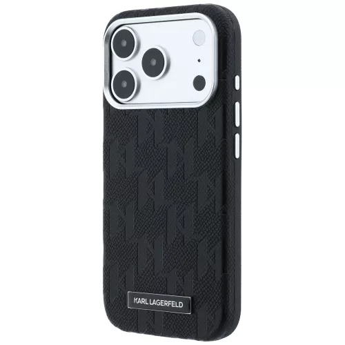 Karl Lagerfeld - HC MagSafe SW Grained Leather HS Mono Resin Logo (KLHMP18L6PWKLMHK) - iPhone 18 Pro / iPhone 17 Pro - Black