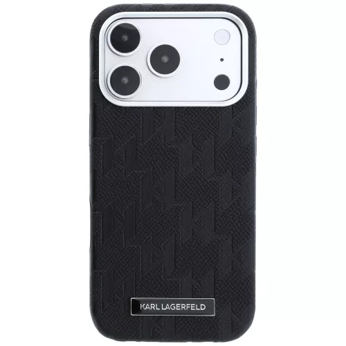 Karl Lagerfeld - HC MagSafe SW Grained Leather HS Mono Resin Logo (KLHMP18L6PWKLMHK) - iPhone 18 Pro / iPhone 17 Pro - Black