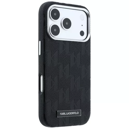 Karl Lagerfeld - HC MagSafe SW Grained Leather HS Mono Resin Logo (KLHMP18L6PWKLMHK) - iPhone 18 Pro / iPhone 17 Pro - Black