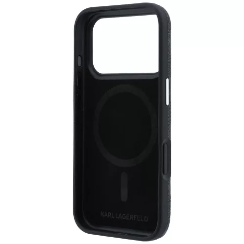 Karl Lagerfeld - HC MagSafe SW Grained Leather HS Mono Resin Logo (KLHMP18L6PWKLMHK) - iPhone 18 Pro / iPhone 17 Pro - Black