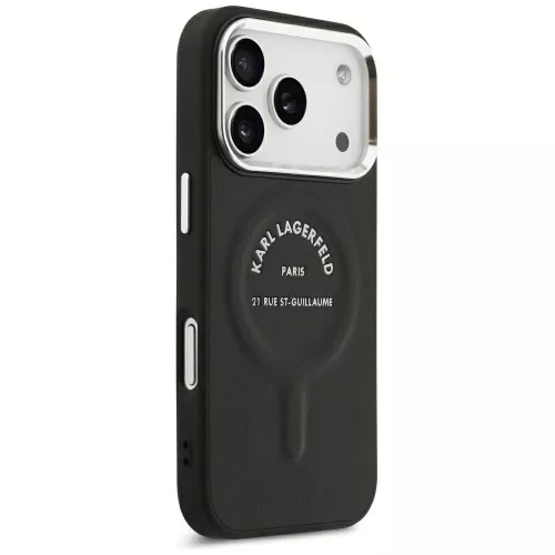 Karl Lagerfeld - HC MagSafe Leather EMB. Ring Karl RSG Logo (KLHMP18XPSKRSGEK) - iPhone 18 Pro Max / iPhone 17 Pro Max - Black