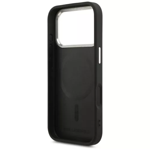 Karl Lagerfeld - HC MagSafe Leather EMB. Ring with Karl RSG Logo (KLHMP18LPSKRSGEK) - iPhone 18 Pro / iPhone 17 Pro - Black