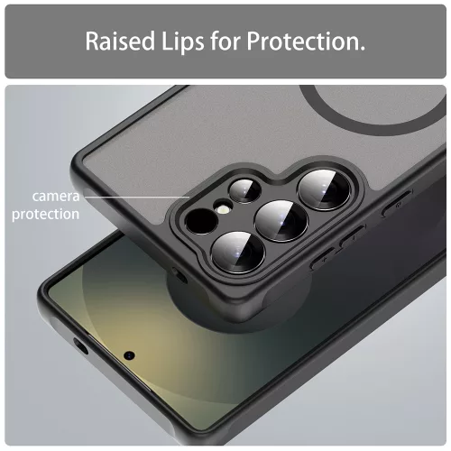 Techsuit - HaloFrost II MagSafe (Individual Camera Cutouts) - Samsung Galaxy S26 Ultra - Fekete