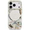 Guess - IML Glitter Flowers Triangle MagSafe (GUHMP18LHFLPEDH) - iPhone 18 Pro / iPhone 17 Pro - White