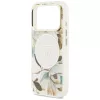 Guess - IML Glitter Flowers Triangle MagSafe (GUHMP18LHFLPEDH) - iPhone 18 Pro / iPhone 17 Pro - White