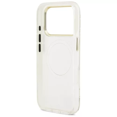 Guess - IML Glitter Flowers Triangle MagSafe (GUHMP18LHFLPEDH) - iPhone 18 Pro / iPhone 17 Pro - White