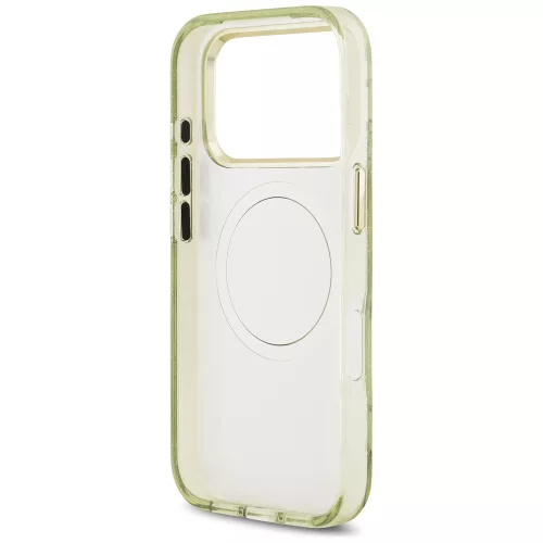 Guess - IML Glitter Flowers Triangle MagSafe (GUHMP18LHFLPEDN) - iPhone 18 Pro / iPhone 17 Pro - Green