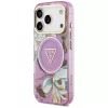 Guess - IML Glitter Flowers Triangle MagSafe (GUHMP18LHFLPEDU) - iPhone 18 Pro / iPhone 17 Pro - Purple
