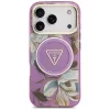 Guess - IML Glitter Flowers Triangle MagSafe (GUHMP18LHFLPEDU) - iPhone 18 Pro / iPhone 17 Pro - Purple
