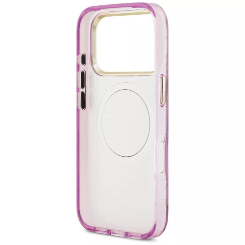 Guess - IML Glitter Flowers Triangle MagSafe (GUHMP18LHFLPEDU) - iPhone 18 Pro / iPhone 17 Pro - Purple