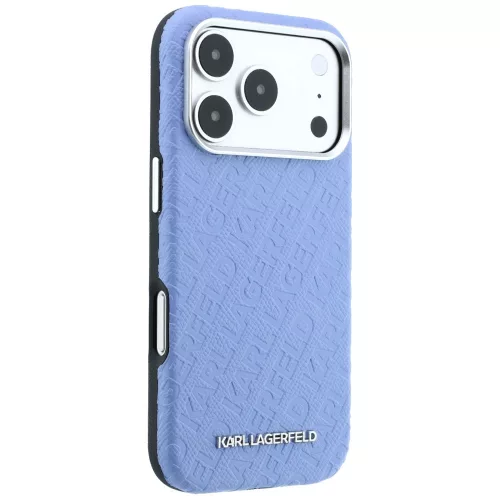 Karl Lagerfeld - HC MagSafe Grained Leather Metal Logo (KLHMP18LPSKLFOFB) - iPhone 18 Pro Max / iPhone 17 Pro Max - Blue