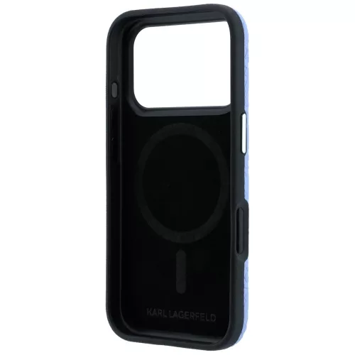 Karl Lagerfeld - HC MagSafe Grained Leather Metal Logo (KLHMP18LPSKLFOFB) - iPhone 18 Pro Max / iPhone 17 Pro Max - Blue